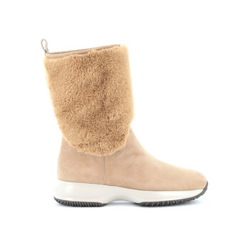 Burberry Shearling-Trim Suede Creeper Boots, Brand Size 40  display picture 1