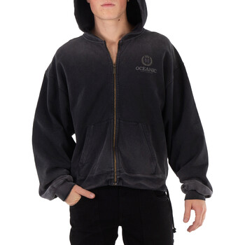 Solid Homme Grey Half-Zip Velour Hoodie, Brand Size 44 (US