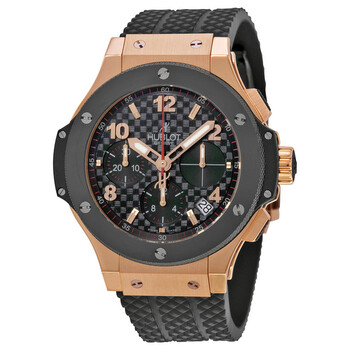 Hublot Big Bang 18kt Rose Gold Black Dial Black Rubber Men's