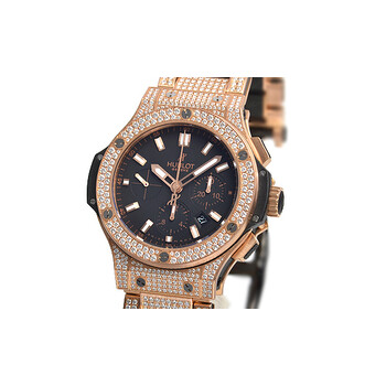 Big Bang Black Dial 18kt Rose Gold Diamond Men's Watch 301PX1180PX3704