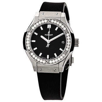 Classic Fusion Mat Black Dial Ladies Diamond Watch 581.NX.1171.RX.1104