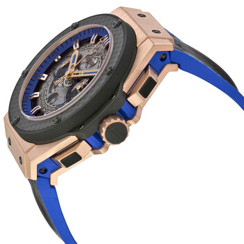 King Power Unico Gold Skeleton Sapphire Dial Automatic Men's Watch 701OQ0119HR