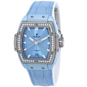 Spirit Of Big Bang Automatic Diamond Blue Dial Ladies Watch 665.EN.891L.LR.1204