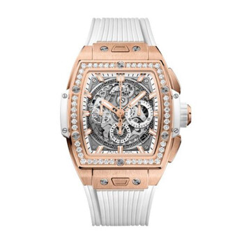 Spirit Of Big Bang King Gold White Diamonds Chronograph Hand Wind Silver Dial Men's Watch 642.OE.2010.RW.1204 Spirit Of Big Bang King Gold White Diamonds Chronograph Hand Wind Silver Dial Men's Watch 642.OE.2010.RW.1204