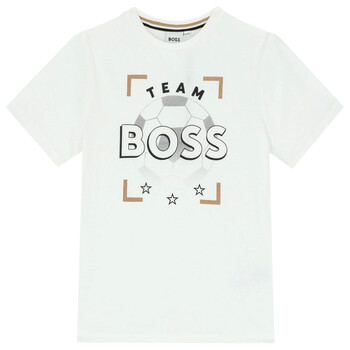 HUGO BOSS｜ (T SHIRT TIBURT (50495742-404)) Hugo Boss Logo Print Cotton-Jersey T-Shirt, Size Medium