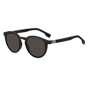 NWT Hugo Boss BOSS 1433/S-0807 IR Rectangle 52mm Sunglasses HUGO BOSS 1433 S 0807 IR Sunglasses Black Frame Gray Lenses  main image 2