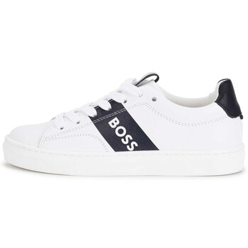 Kids Logo Stripe Leather Trainers