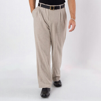 Men's Straight Waistband Wool Pants, Size Medium