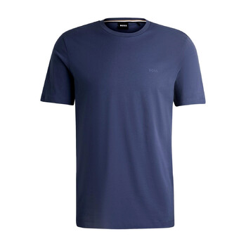 Tシャツ・カットソー BOSS Men T-shirt Blue 50468347 479 Hugo Boss Rubber-Print Logo Cotton T-Shirt, Size Large