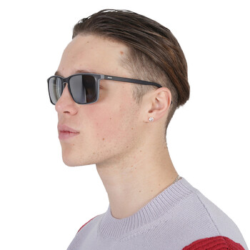 Silver Mirror Rectangular Men's Sunglasses BOSS 1556/O/S 0O6W/T4 57