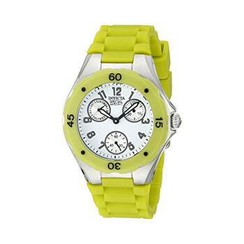 Angel Multi-Function White Dial Lime Green Silicone Ladies Watch 18793