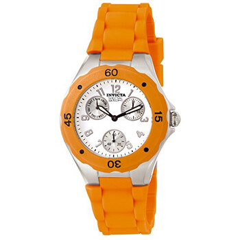 Angel Date Day White Dial Orange Silicone Ladies Watch 18792