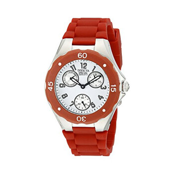 Angel Multi-Function White Dial Red Silicone Ladies Watch 18789