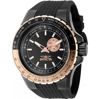 Aviator Quartz Black Dial Men's Watch 49725