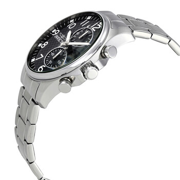 II Multifunction Black Dial Stainless Steel Men's Watch 0379