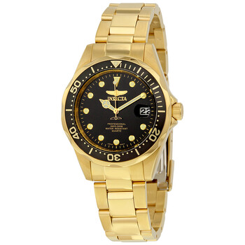 Invicta Pro Diver Automatic Black Dial Gold-plated Men's Watch