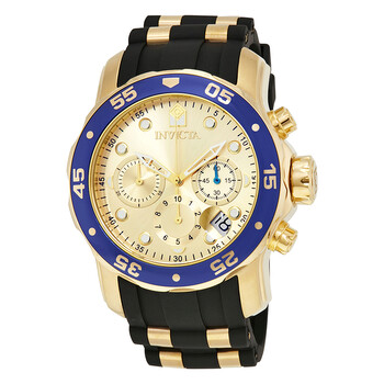 Pro Diver Chronograph Gold Dial Black Rubber Men's Watch 178841 17881