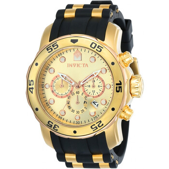 Pro Diver Chronograph Gold Dial Black Rubber Men's Watch 17884