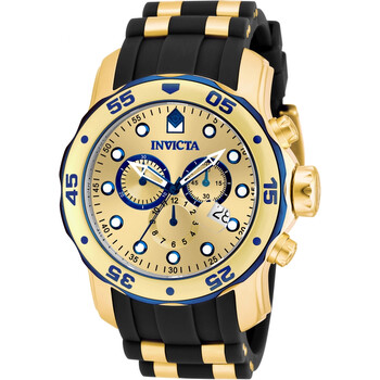 Pro Diver Chronograph Gold Dial Black Rubber Men's Watch 17887
