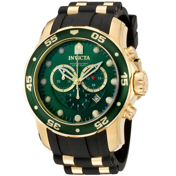 invicta men's 6981 pro diver analog swiss chronograph black polyurethane watch
