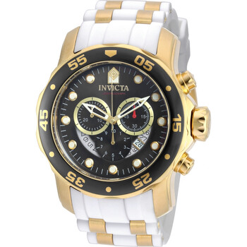 Pro Diver Chronograph Mother of Pearl White Polyurethane Men's Watch 20289
