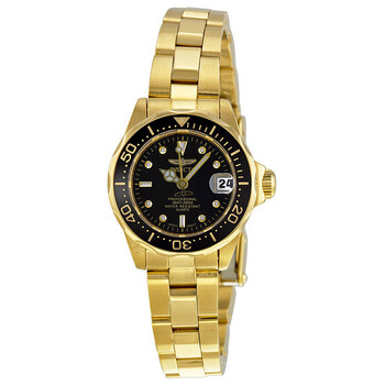 Pro Diver Gold-plated Black Dial Ladies Watch 8943