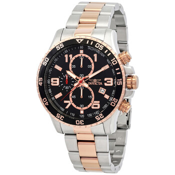 Specialty Chronograph Black Dial Stainless Steel Men's Watch 14877