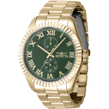 INVICTA 腕時計 メンズ クォーツ 緑ｘ金 SPEED WAY 46856 Invicta Men's Watch Speedway Quartz Green Dial Yellow Gold