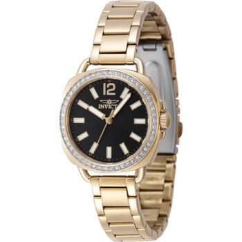 NIB Invicta Wildflower 69324 Gold Stainless Steel Rectangular Watch Black Dial INVICTA Wildflower Quartz Movement Black Analog Dial Watch  main image 4