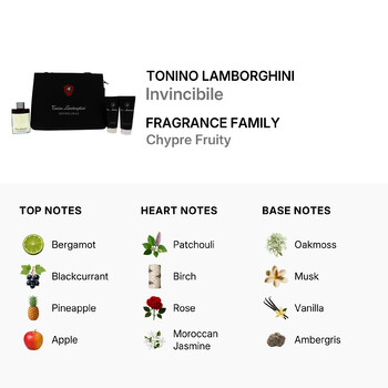 Invincibile by Tonino Lamborghini for Men - 4 Pc Gift Set 4.2oz EDT Spray, 5oz After Shave Balm, 5oz Shower Gel, Leather Briefcase