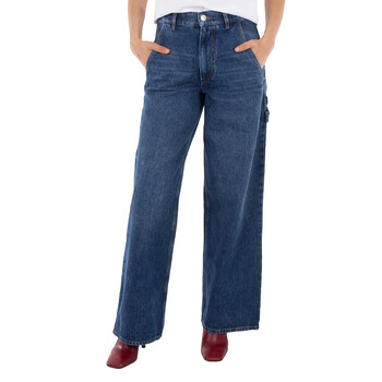 Zimmermann Illustration Barrel Cotton Denim Jeans, Waist