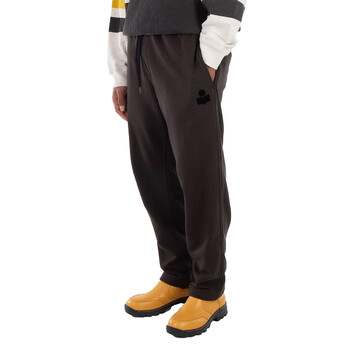 Faded Black Mailesco Logo-Flocked Sweatpants