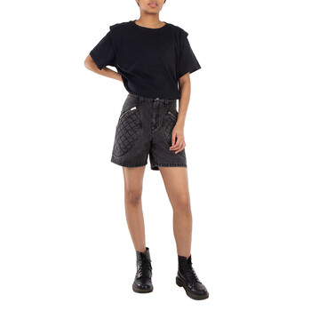 Ladies Dark Grey Candice Denim Shorts