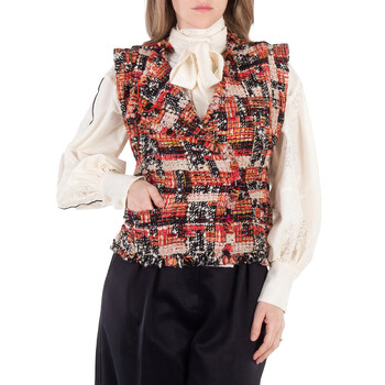 Ladies Pink Djiroy Wool Tweed Vest