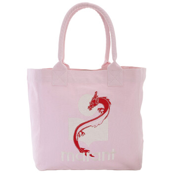 Ladies Pink Yenky Logo-Embroidered Small Tote Bag