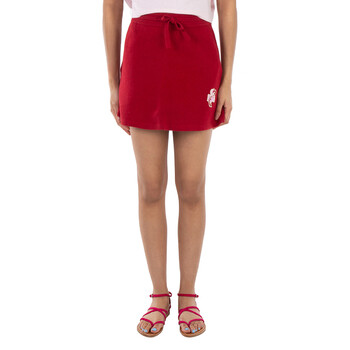 Ladies Red Amelie Cotton Short Skirt