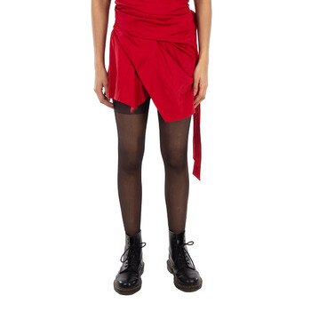 Ladies Red Berenice Short Wrap Skirt