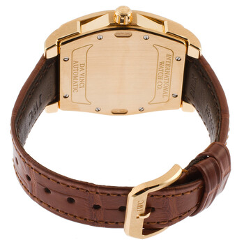 Da Vinci Silver Dial 18kt Rose Gold Brown Leather Men's Watch IW452311