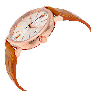 Portofino Automatic Silver Diamond Dial Orange Leather Unisex Watch 4581-05