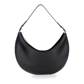 le Calisso Rond Large Black Shoulder Bag With Adjustable Strap And Embossed Logo In Leather BAW00437AC18A08990