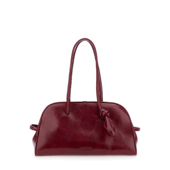 turismo Bordeaux Shoulder Bag With Double Handles And Logo Lettering On The Front In Leather BAU00417AC20C01490