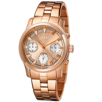 Muse Chronograph Quartz Diamond Rose Gold Dial Unisex Watch JB-6217-L