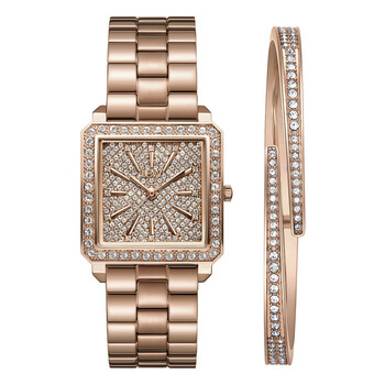 Cristal 28 Jewelry Set Rose Gold-tone Dial Ladies Watch J6387-SetB