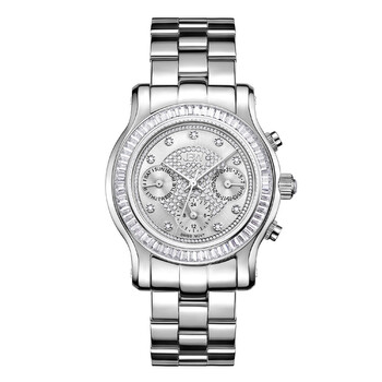 Laurel Silver Multi-Function Diamond Dial Steel Bracelet Ladies Watch J6330B