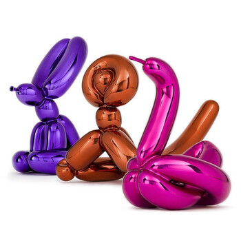 Jeff Koons Balloon Rabbit (Red) Monkey (Blue) Swan (Yellow