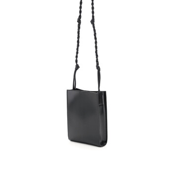 Black Leather Small Tangle Crossbody Bag