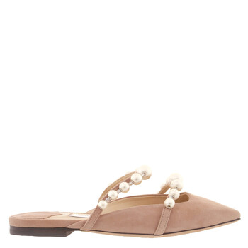 JIMMY CHOO BASETTE スエード スタッズ パール ミュール Jimmy Choo Womens Basette Raffia Flats, Brand Size 34 ( US Size 4