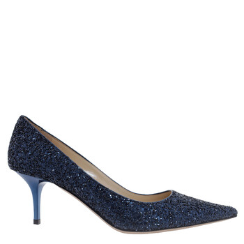 Jimmy Choo Agnes 85 Crackly Glitter Fabric Pumps, Brand Size 36