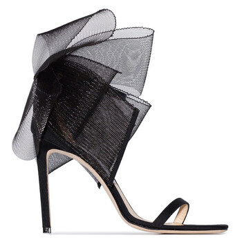 Jimmy Choo Aveline Asymmetric Bow Deatil Sandals, Brand Size