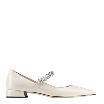 Jimmy Choo Bing Patent Crystal-Strap Ballerina Flats, Brand Size
